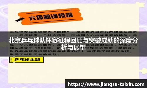 北京乒乓球队杯赛征程回顾与突破成就的深度分析与展望