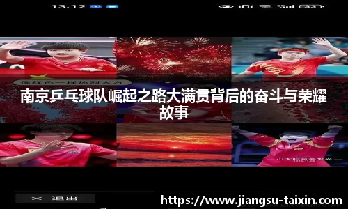 南京乒乓球队崛起之路大满贯背后的奋斗与荣耀故事